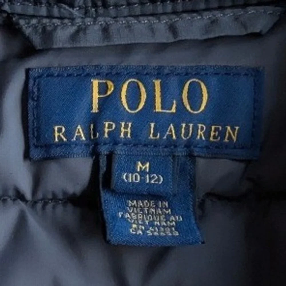 Polo Ralph Lauren‎ Kids Gray Puffer Vest Zip Up Embroidered Pony Size M
